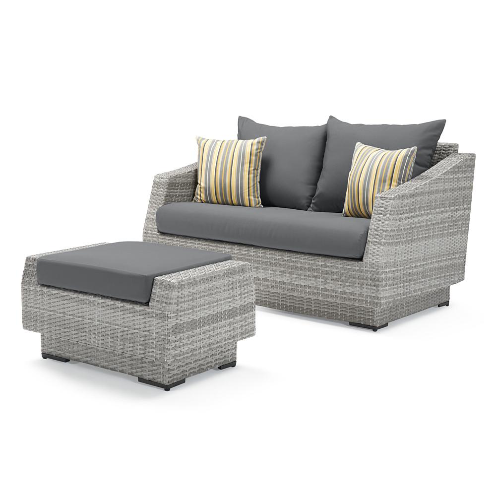 Cannes Sunbrella Outdoor Loveseat & Ottoman