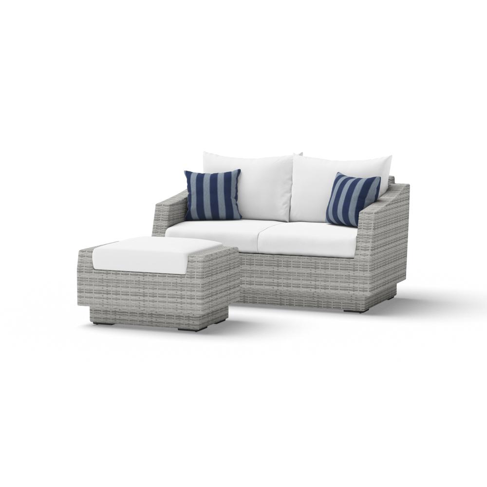 Cannes Sunbrella Outdoor Loveseat & Ottoman