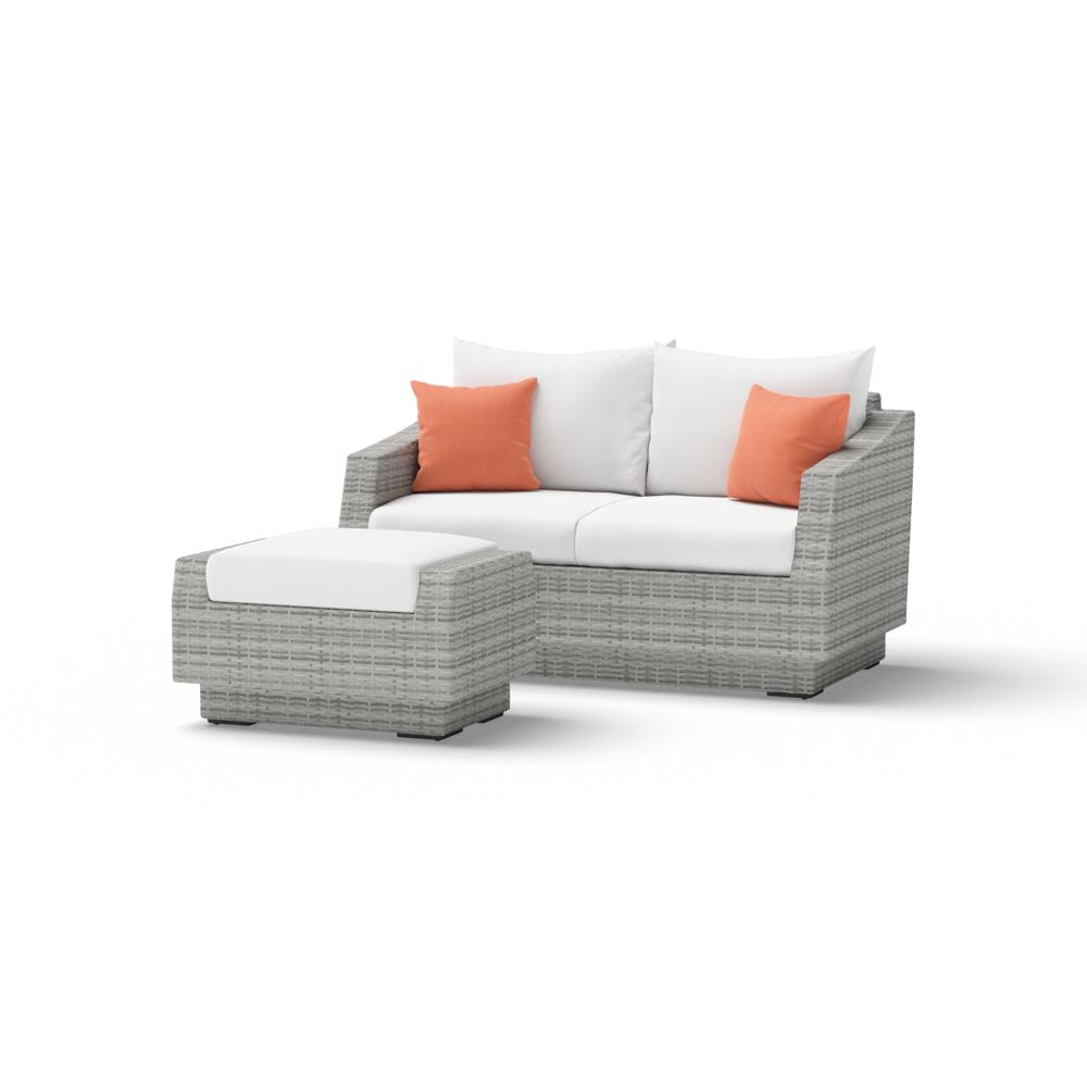 Cannes Sunbrella Outdoor Loveseat & Ottoman