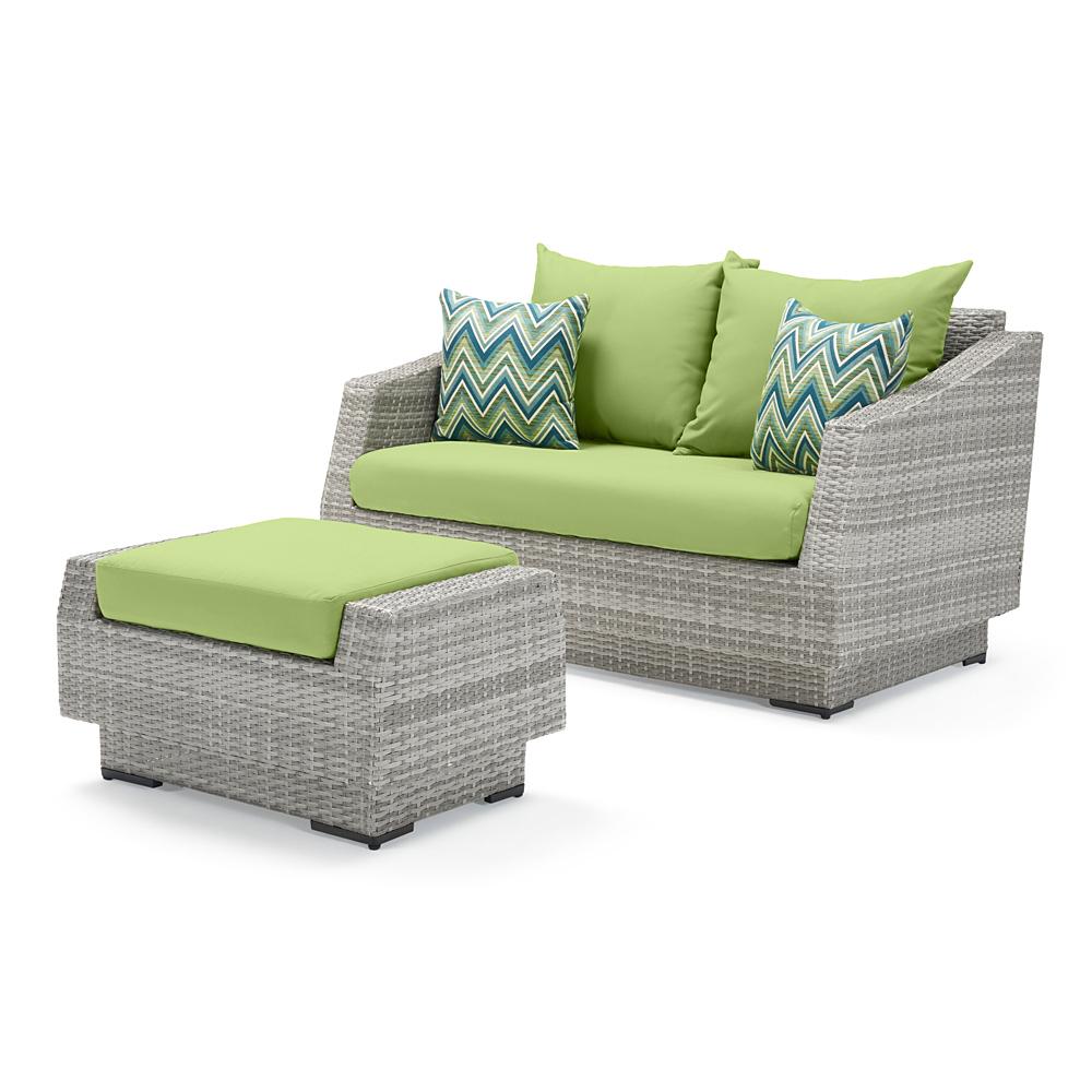 Cannes Sunbrella Outdoor Loveseat & Ottoman