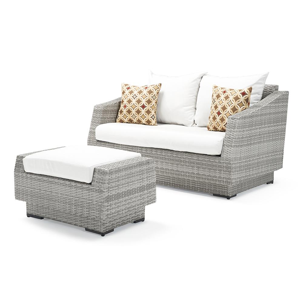 Cannes Sunbrella Outdoor Loveseat & Ottoman