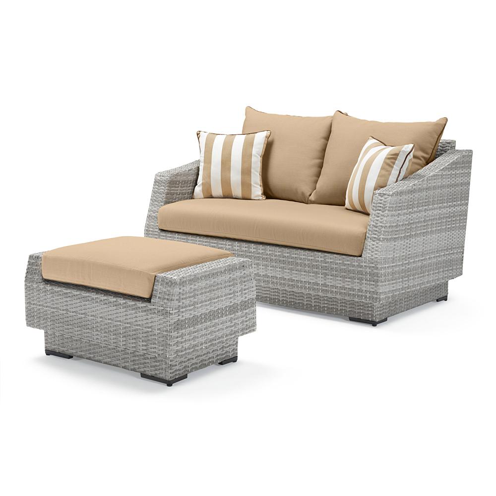 Cannes Sunbrella Outdoor Loveseat & Ottoman