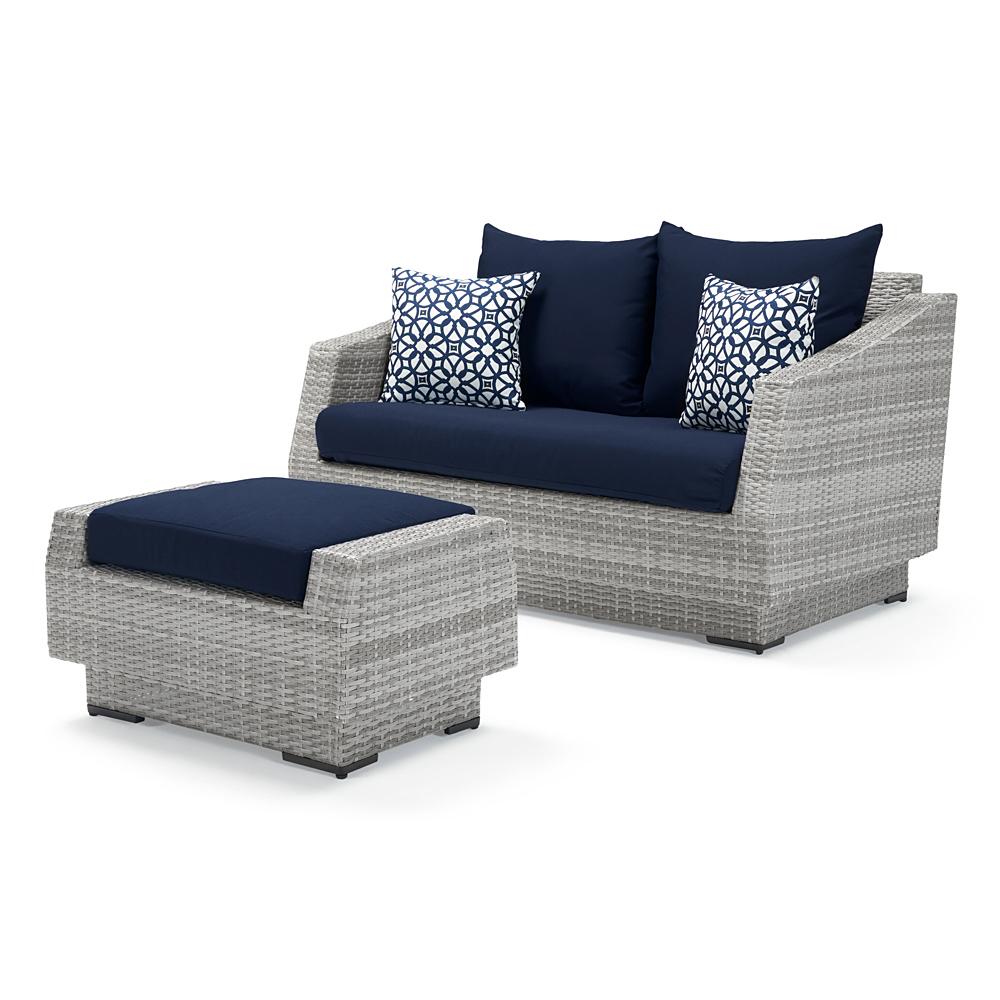 Cannes Sunbrella Outdoor Loveseat & Ottoman