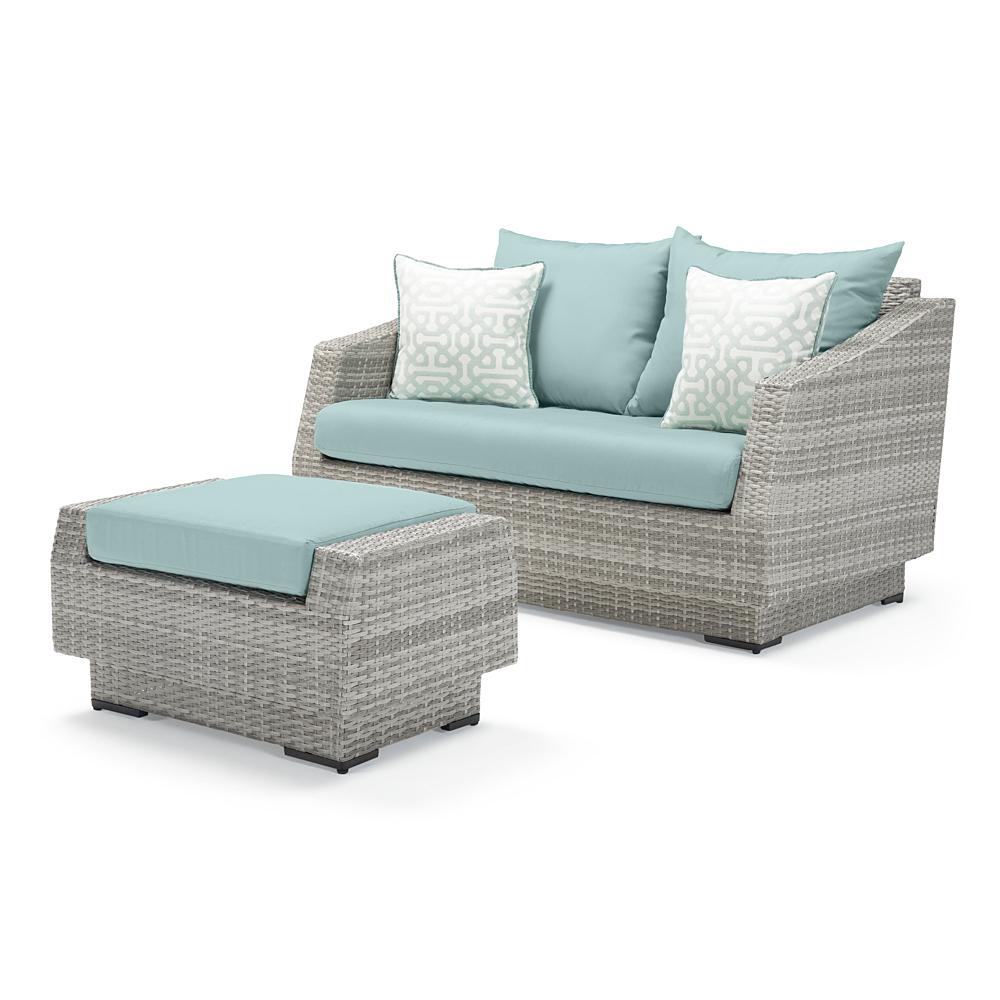 Cannes Sunbrella Outdoor Loveseat & Ottoman
