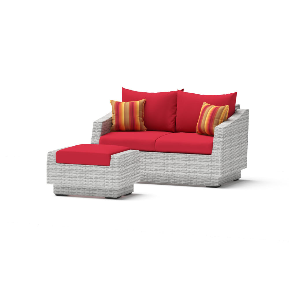 Cannes Sunbrella Outdoor Loveseat & Ottoman