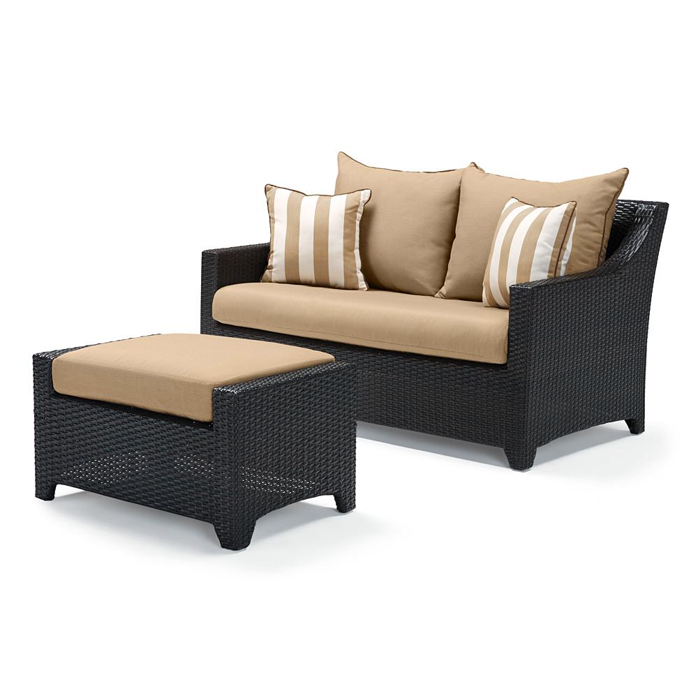 Deco Sunbrella Outdoor Loveseat & Ottoman