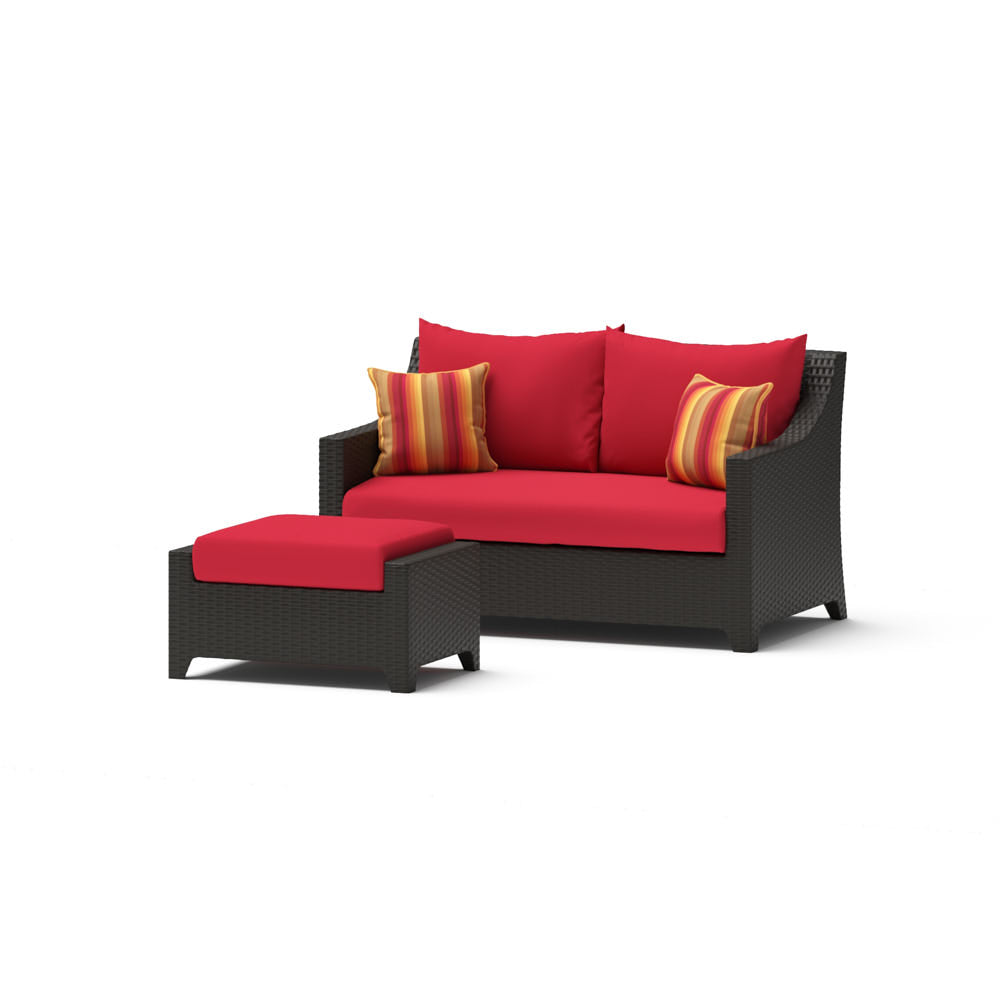 Deco Sunbrella Outdoor Loveseat & Ottoman