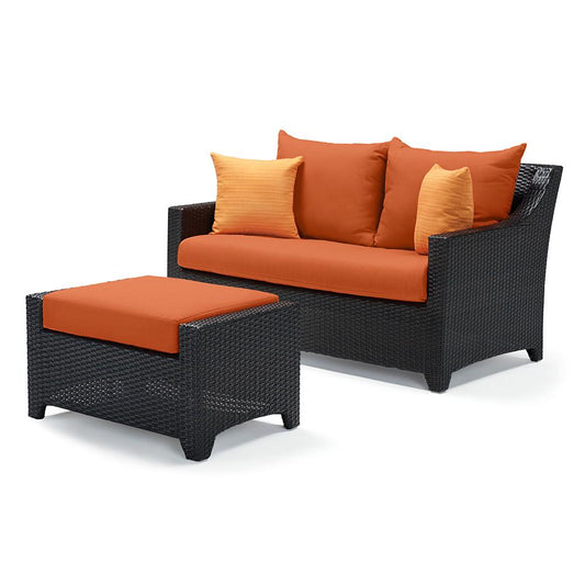 Deco Sunbrella Outdoor Loveseat & Ottoman