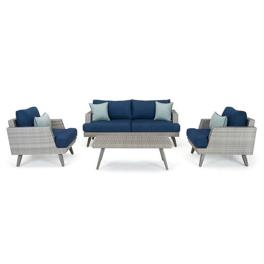 Portofino Casual 4 Piece Sunbrella Outdoor Love Seat Group