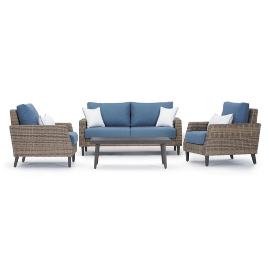 Portofino Affinity 4 Piece Sunbrella Outdoor Loveseat Group