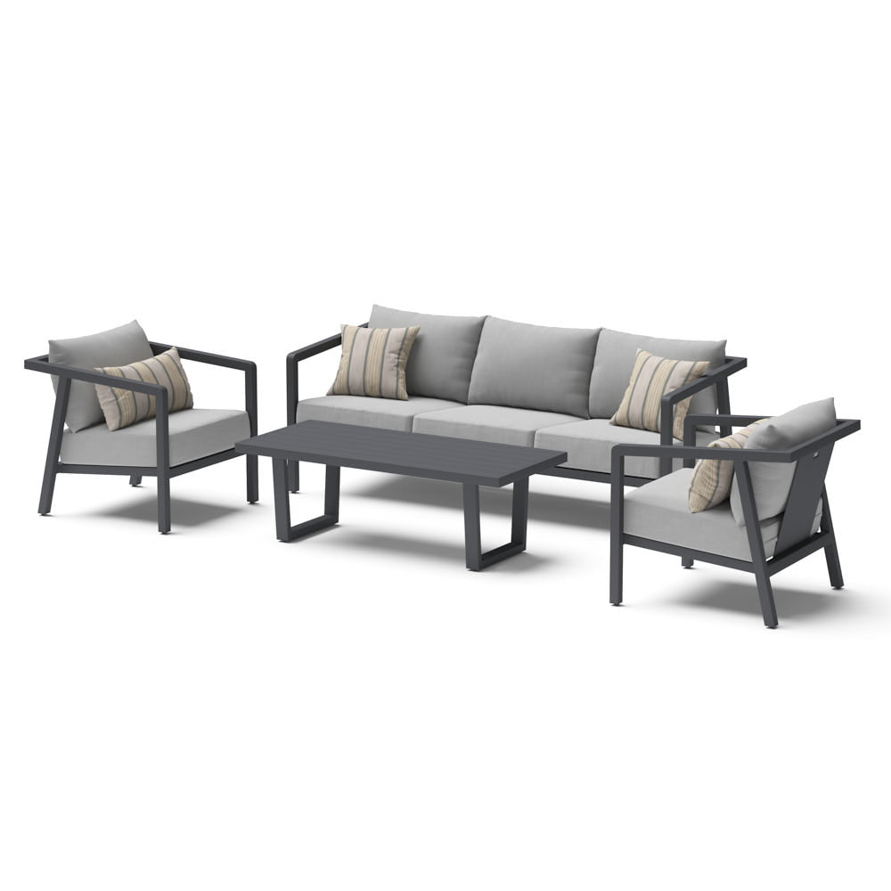 Biati 4 Piece Sunbrella Outdoor Seating Set - Gray
