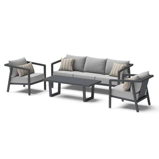 Biati 4 Piece Sunbrella Outdoor Seating Set - Gray